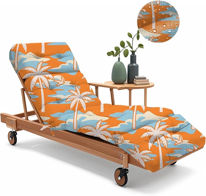 Outdoor Chaise Lounge Chair Cushion 75.1 x 22.8 x 4.7 Inches 100% Waterproof