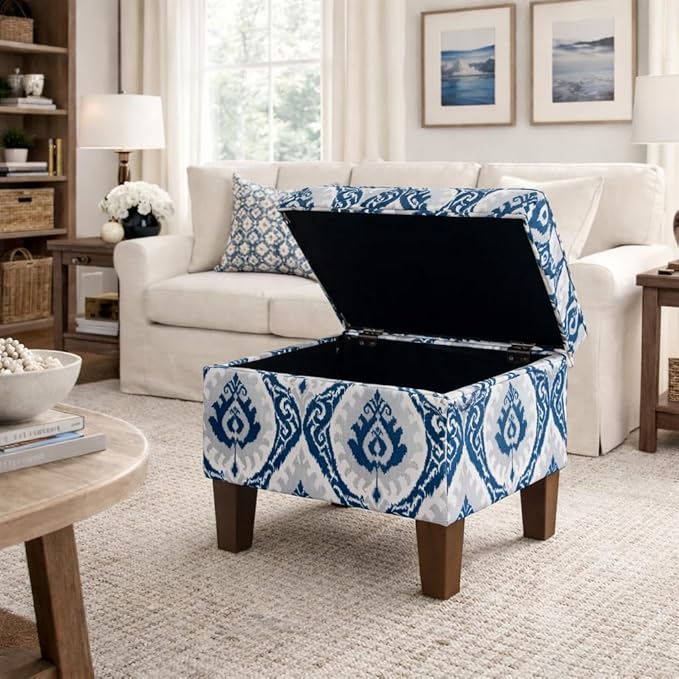 Homepop Home Decor |K7646-A877| Upholstered Modern Rectangular Storage Ottoman