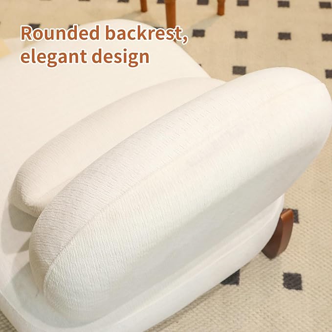 KEIKI Accent Chair with Solid Wood Legs, Velvet Single Seat Sofa