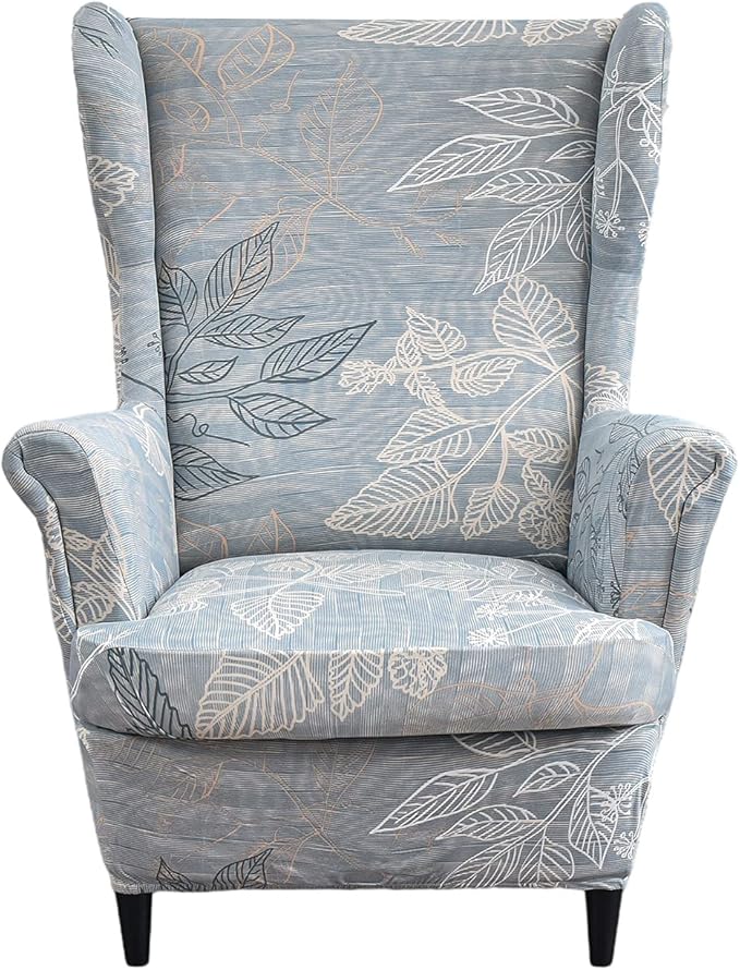 KRFOONN Wingback Chair Cover 2 Piece Stretch Wing Chair Covers Spandex