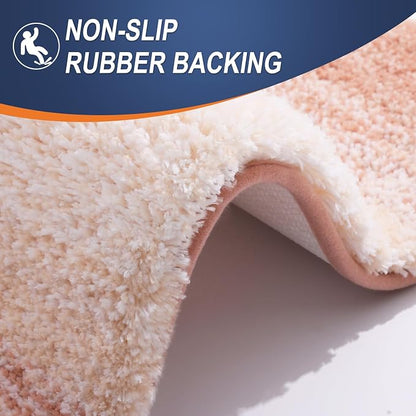 OLANLY Bathroom Runner Rugs Mat 47x17, Extra Soft Absorbent Microfiber Bath Rugs, Rubber Backing, Quick Dry, Washable Long Bath Mats for Bathroom Floor, Tub and Shower, Home Decor Accessories, Peach
