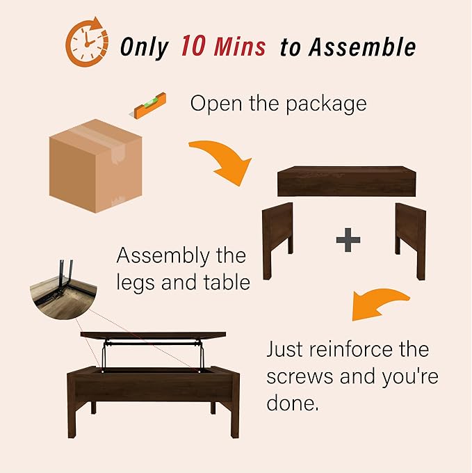 Lift Top Coffee Table with Hidden Compartment, Storage Coffee Table with Lift