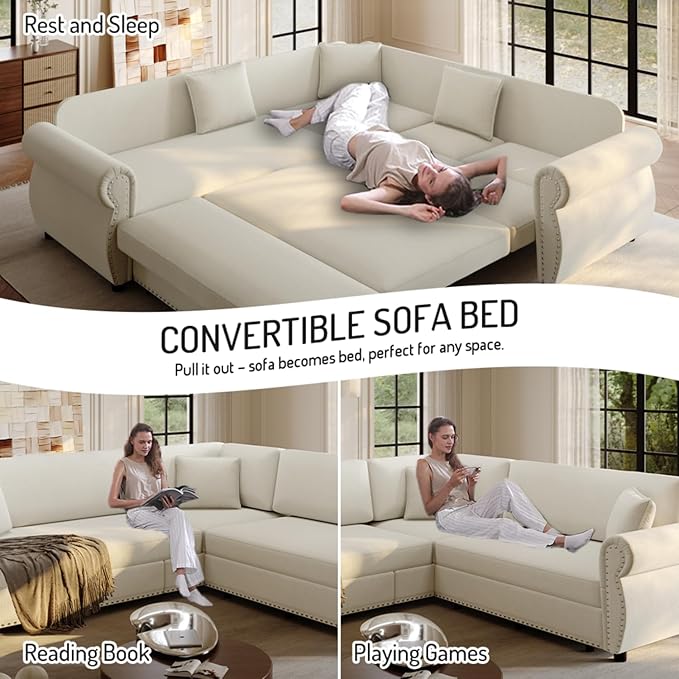 88.2" Sectional Sleeper Sofa