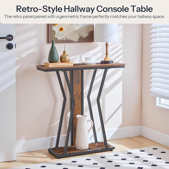 HOOBRO Narrow Console Table, 29.5" Small Entryway Table