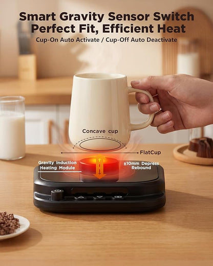 Coffee Mug Warmer for Desk-Fastest Heating Mug Warmer with Temperature Display Smart Candle Warmer Ideal Coffee Gifts & Accessories,Settings&1-12H Timer Auto Shut Off. Beverage Warmer for Coffee,Tea.