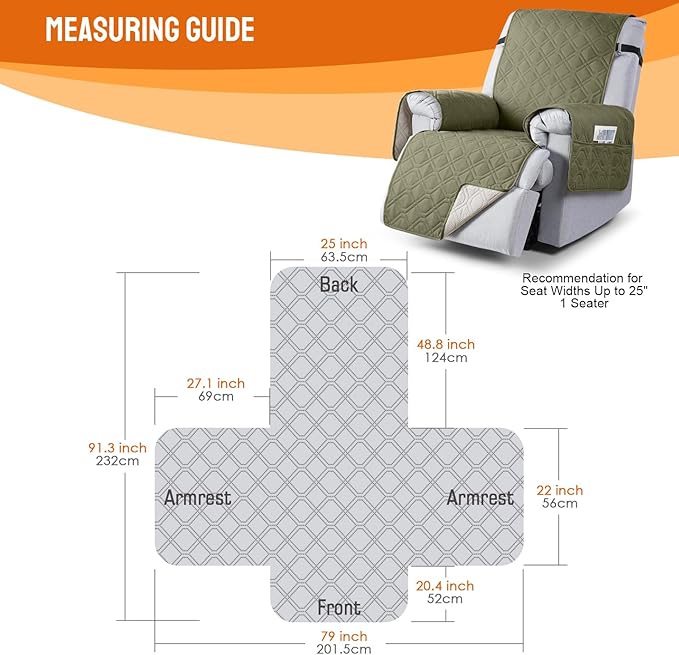 VANSOFY 100% Waterproof Recliner Chair Covers, Recliner Cover Non-Slip Dog