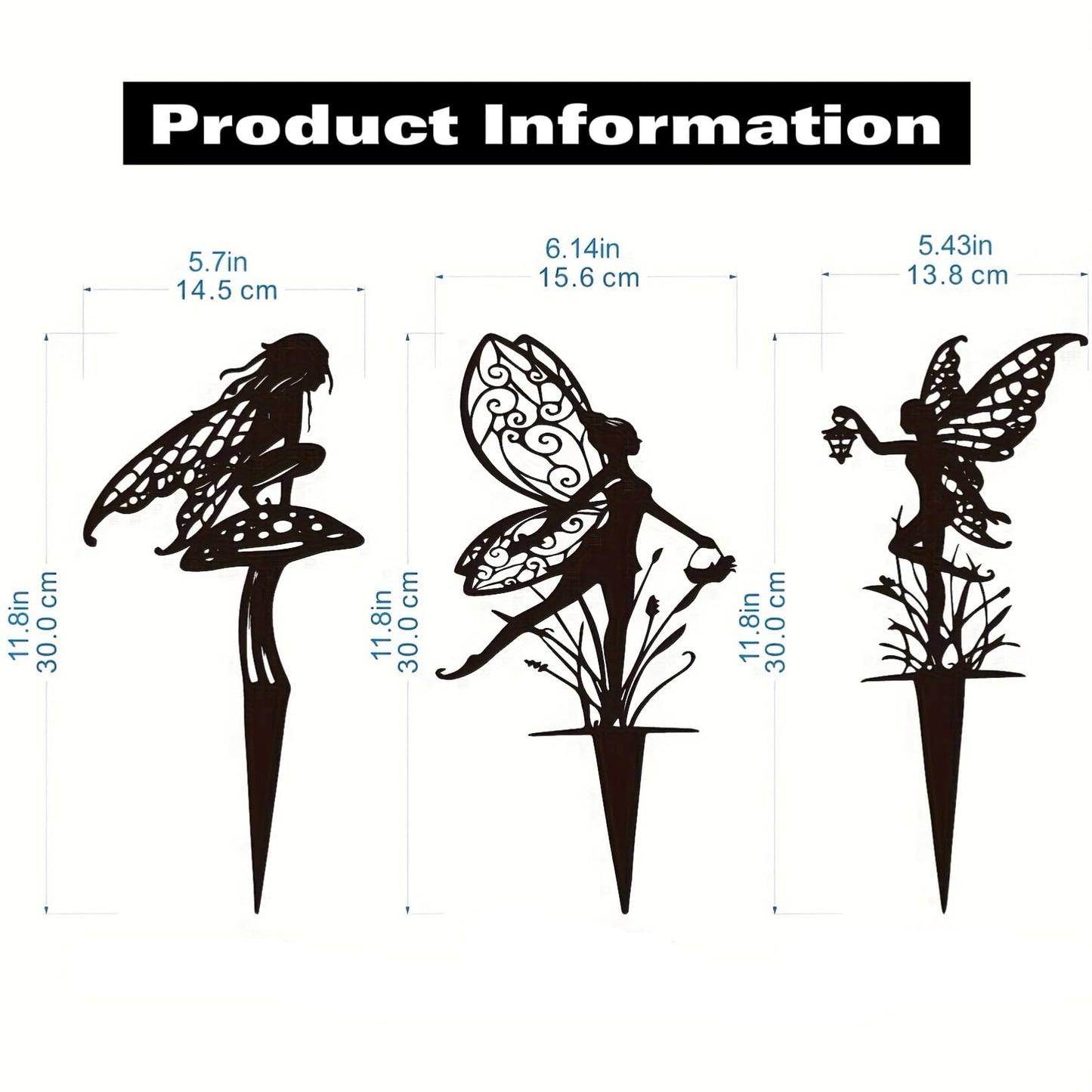 Decorative Garden Stakes, Fairy Garden Statues for Home and Garden (3)
