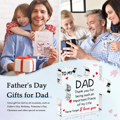 iLifemate Dad Gifts, Birthday Gift for Dad - Engraved Acrylic Plaque 3.9 x 3.2 x 0.47 inches, Cool Dad Presents from Daughter, Son, Wife, Heartwarming Men Birthday Gift, Ideas