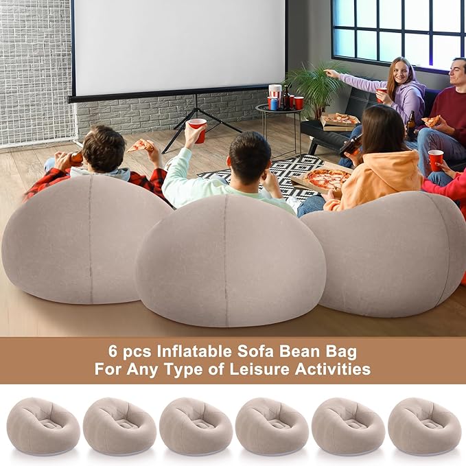 Realspring 6 9 12 Pcs Inflatable Bean Bag Chairs