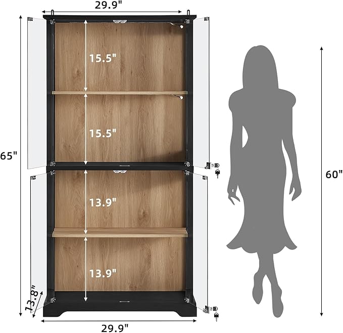 LELELINKY Farmhouse Display Cabinet