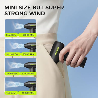 Electric Air Duster, Compressed Air Duster 2-in-1 Cordless Mini Vacuum 130,000 RPM 4400mAh Rechargeable PC Keyboard Cleaner for Computer Car Camera Camping (C4)