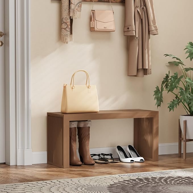 Bamboo Small Dining Bench, Farmhouse Bench