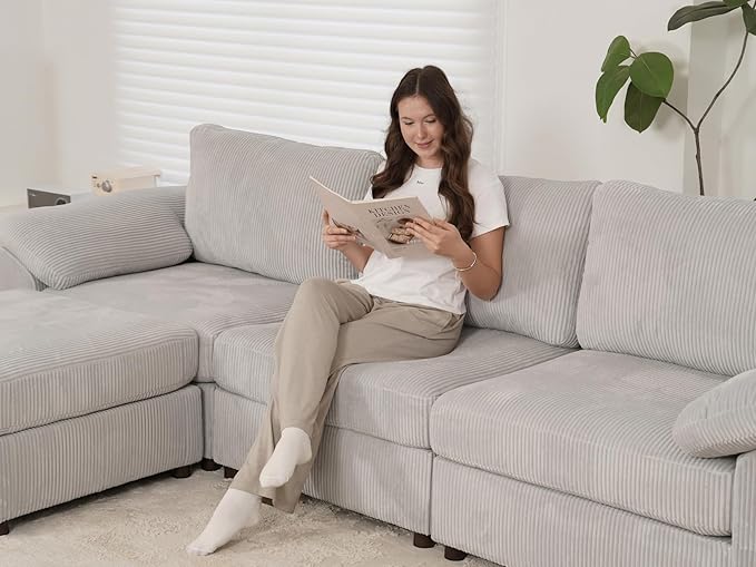 EASE MOOSE Oversized Sectional Modular Sofa, L Shape Sectional Couch Wide Deep