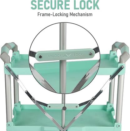 Olympia Tools 89-349 Pack-N-Roll Folding Collapsible Service Cart, 150LB Capacity, Teal