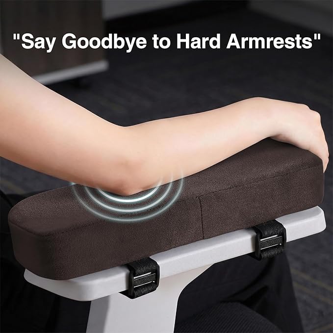 Smiry Ergonomic Office Chair Armrest Pads, Memory Foam Arm Rest Covers