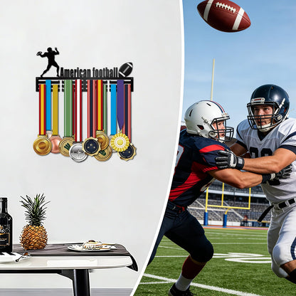 Resama Fashion Medal Hanger Holder Display Wall Rack Frame Shelf-Black Metal Medal Hanger Awards Ribbon Cheer,Gymnastics,American Football Easy to Install