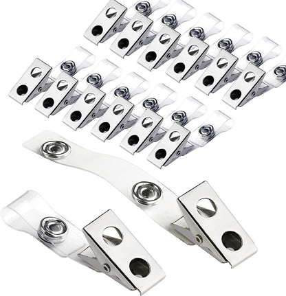 100 Pack - Bodno Clear Vinyl Badge Clips