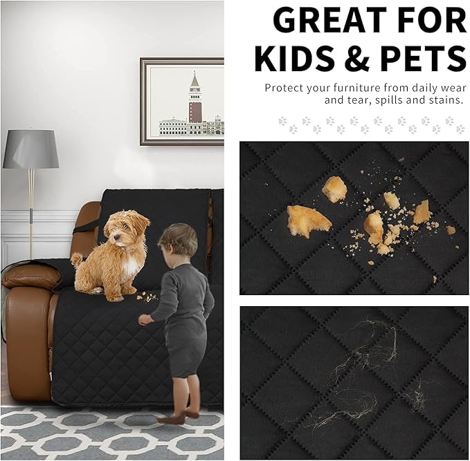 Easy-Going Oversized Loveseat Recliner Cover, Reversible Couch Cover