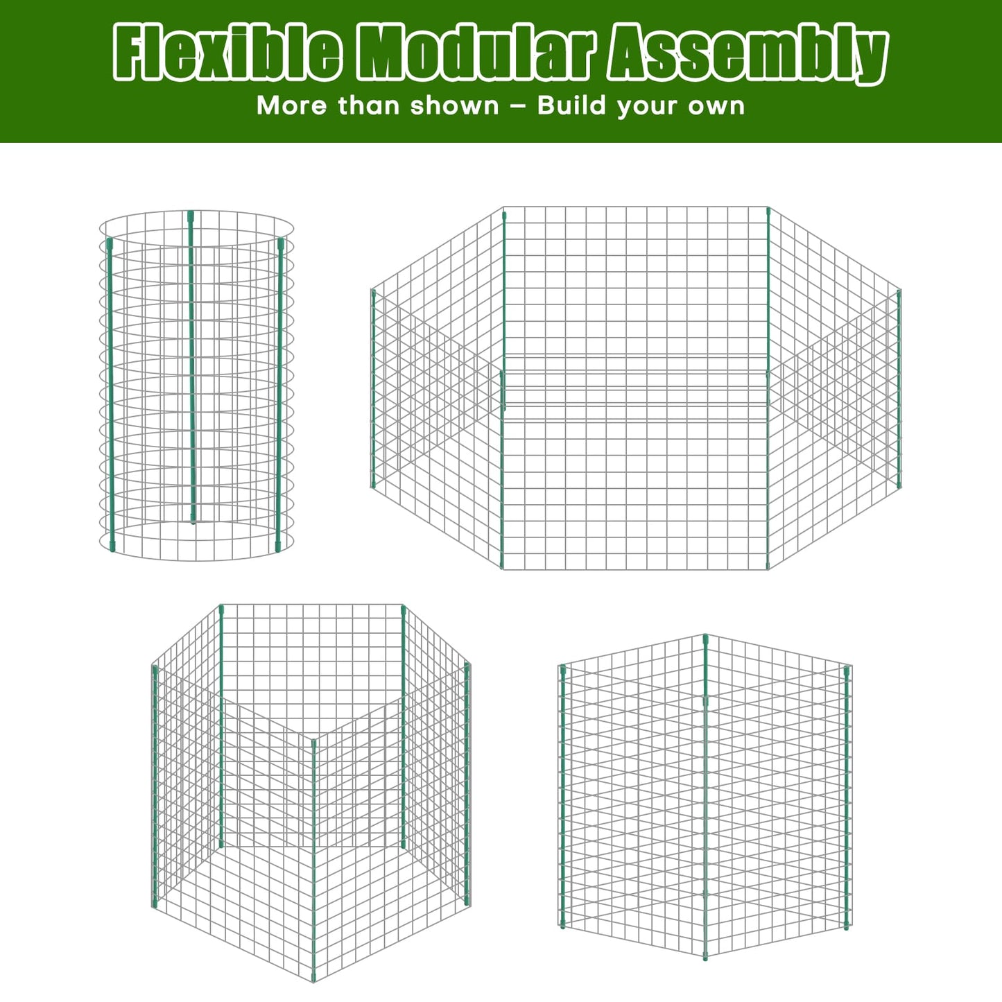 10-Set 12” x 24” Plant Protector from Animals, Hot-Dip Galvanized Metal Mesh Plant Cages, Dual-Secure with U-Stakes & Supports, Animal Barrier to Keep Rabbits & Chickens Out of the Graden