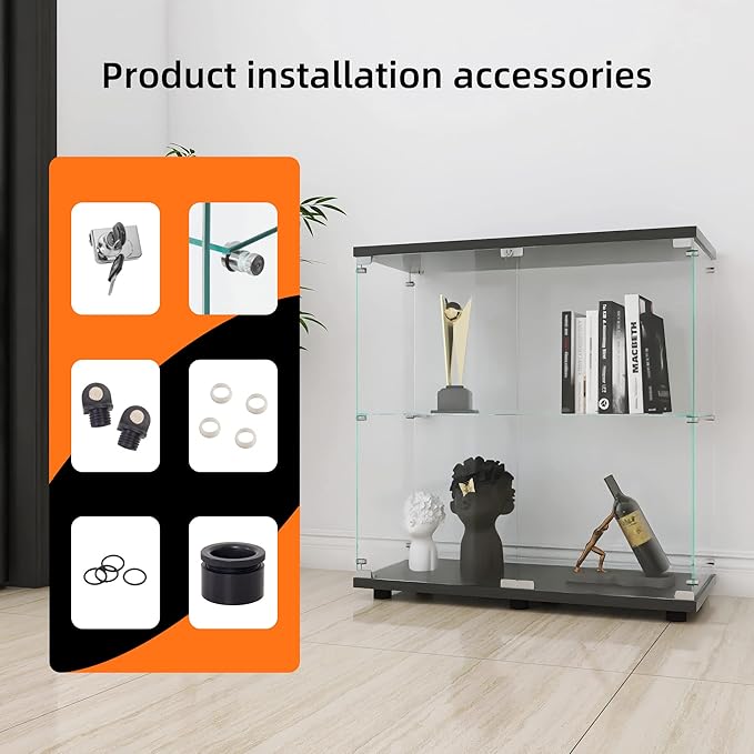 LFT HUIMEI2Y Glass Display Cabinet 2-Shelf