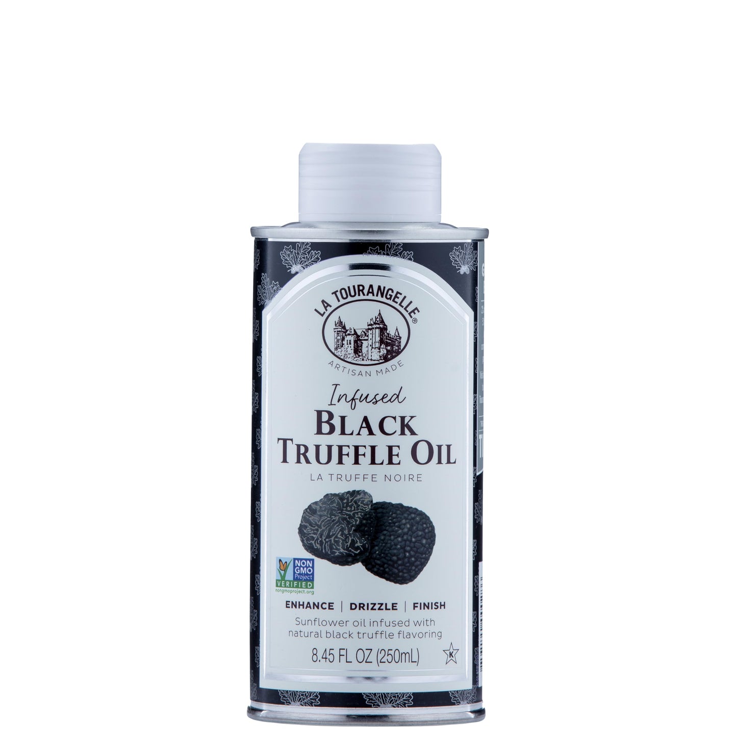 La Tourangelle, Black Truffle Oil, Complex Gourmet Earthy Flavor for Drizzling over Pasta, Popcorn, Vegetables, Potatoes, Soup and More, 8.45 Fl Oz