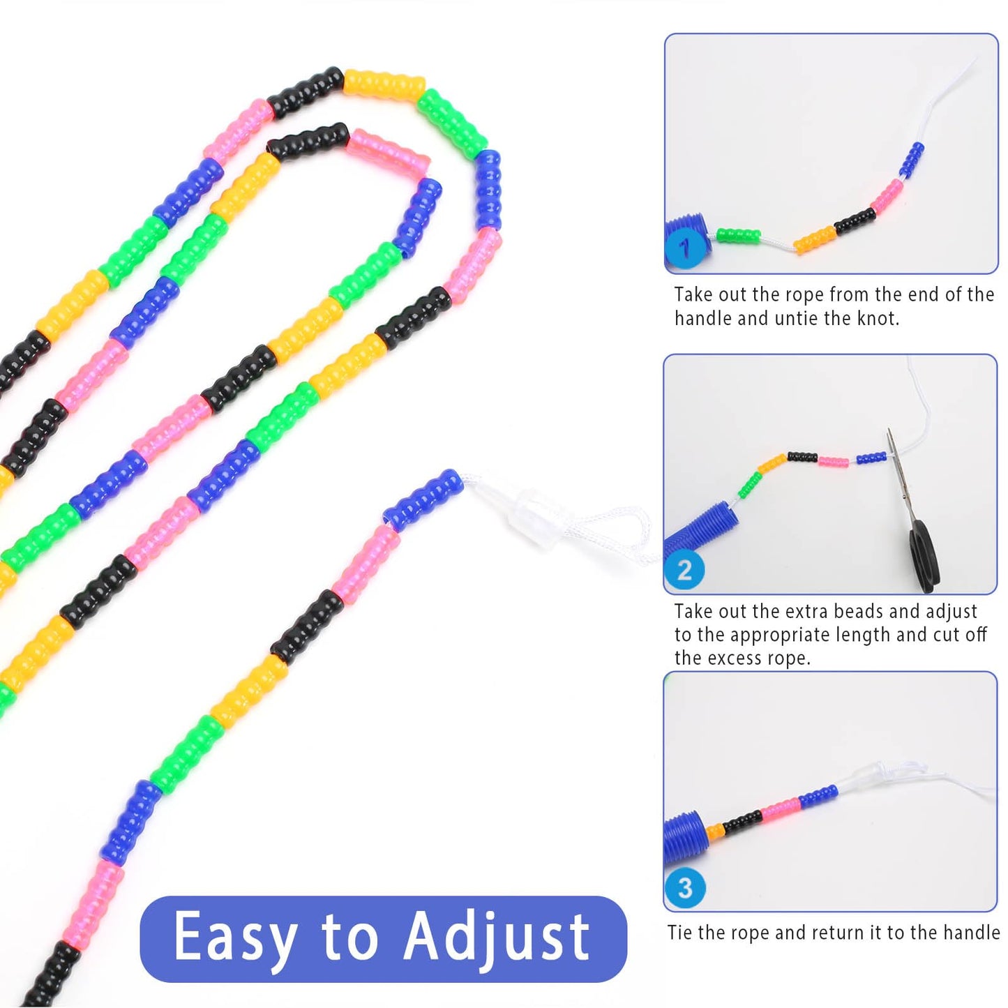 Double Dutch Jump Rope 16 ft 2 Pack, Adjustable Long Skipping Rope with Wooden Handle, Multiplayer Team Jumping Rope for Kids Adults, Long Enough for 5-6 Jumpers
