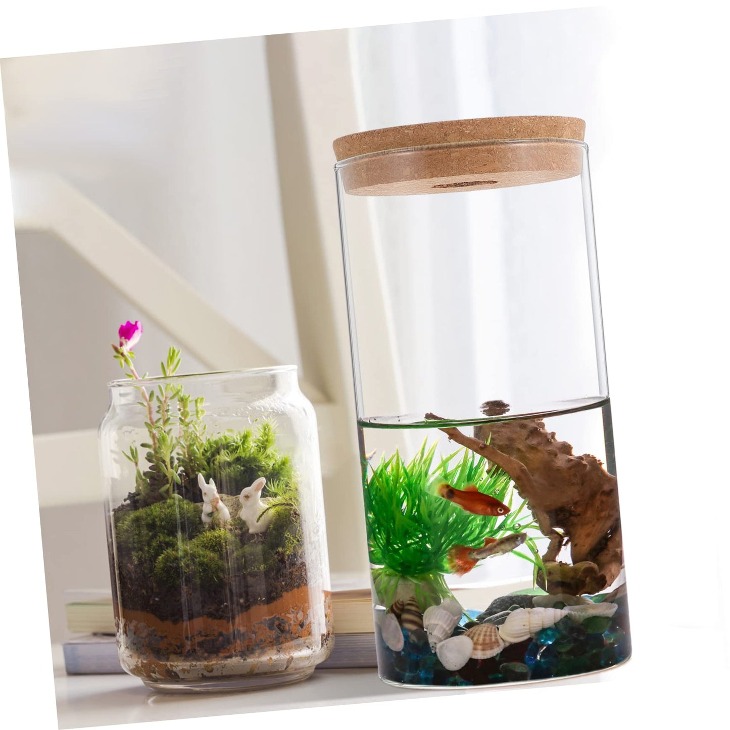 YARNOW High Borosilicate Glass Terrarium Air Plant Holder DIY Micro Landscape Bottle Home Decor Moss Plant Container