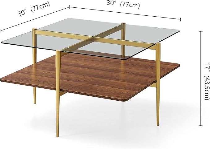 LumFurn X-Large Oval Glass Coffee Table, Mid-Century Modern Design, L47 x W24 x