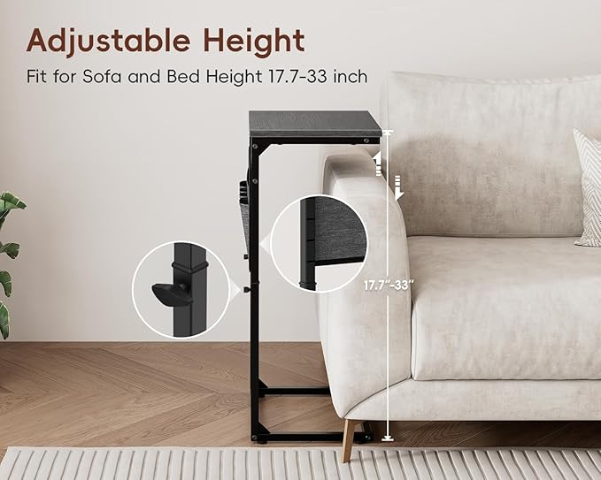 Vagusicc C-Shaped End Table