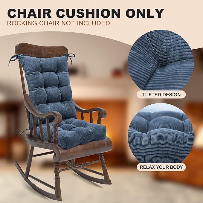 Lokex Rocking Chair Cushion Only, Tufted Non-Slip Comfortable Rocking Chair