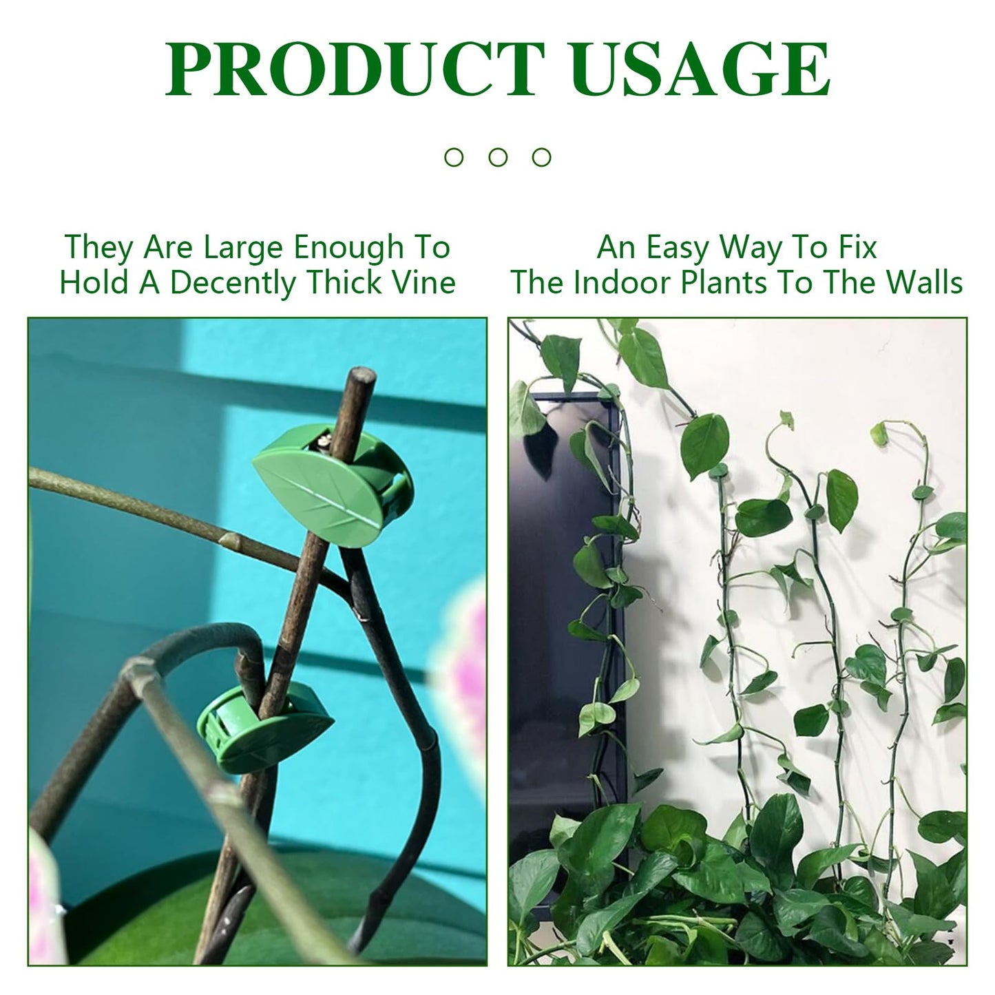 Plant Wall Clips - 30 Pcs Climbing Plant Fixture Clips for Vines & Leaf Accessories - Self-Adhesive Hanging Hooks for Indoor/Outdoor Garden
