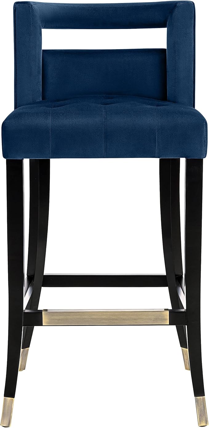 Tov Furniture Hart Tufted Seat Upholstered Velvet Bar Stool