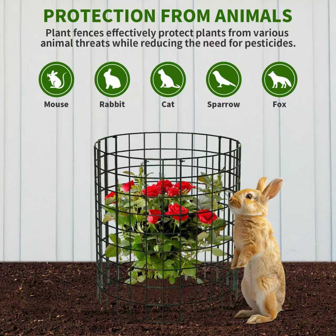 10 Packs Round Plant Protector from Animals,Metal Wire Mesh Garden Plant Cages for Outdoor Gardening Supplies, Garden Protection Rabbits Chickens Ducks for Vegetables, Flowers, Shrubs (12'' x 12'')