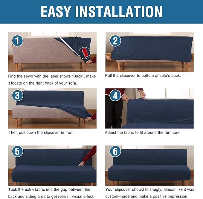H.VERSAILTEX Real Velvet Futon Cover Armless Sofa Covers Sofa Bed Covers