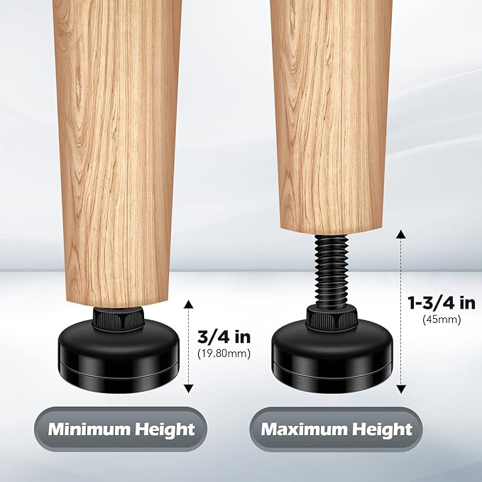 10 Set Adjustable Furniture Leveling Feet, Adjustable Leg Levelers