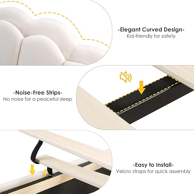HIFIT Queen Upholstered Smart LED Bed Frame