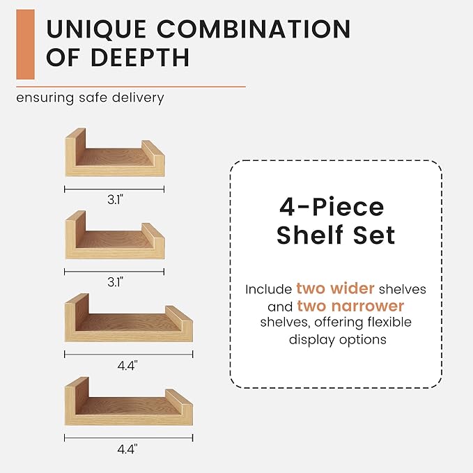 FLYJOE Floating Picture Ledge Shelves