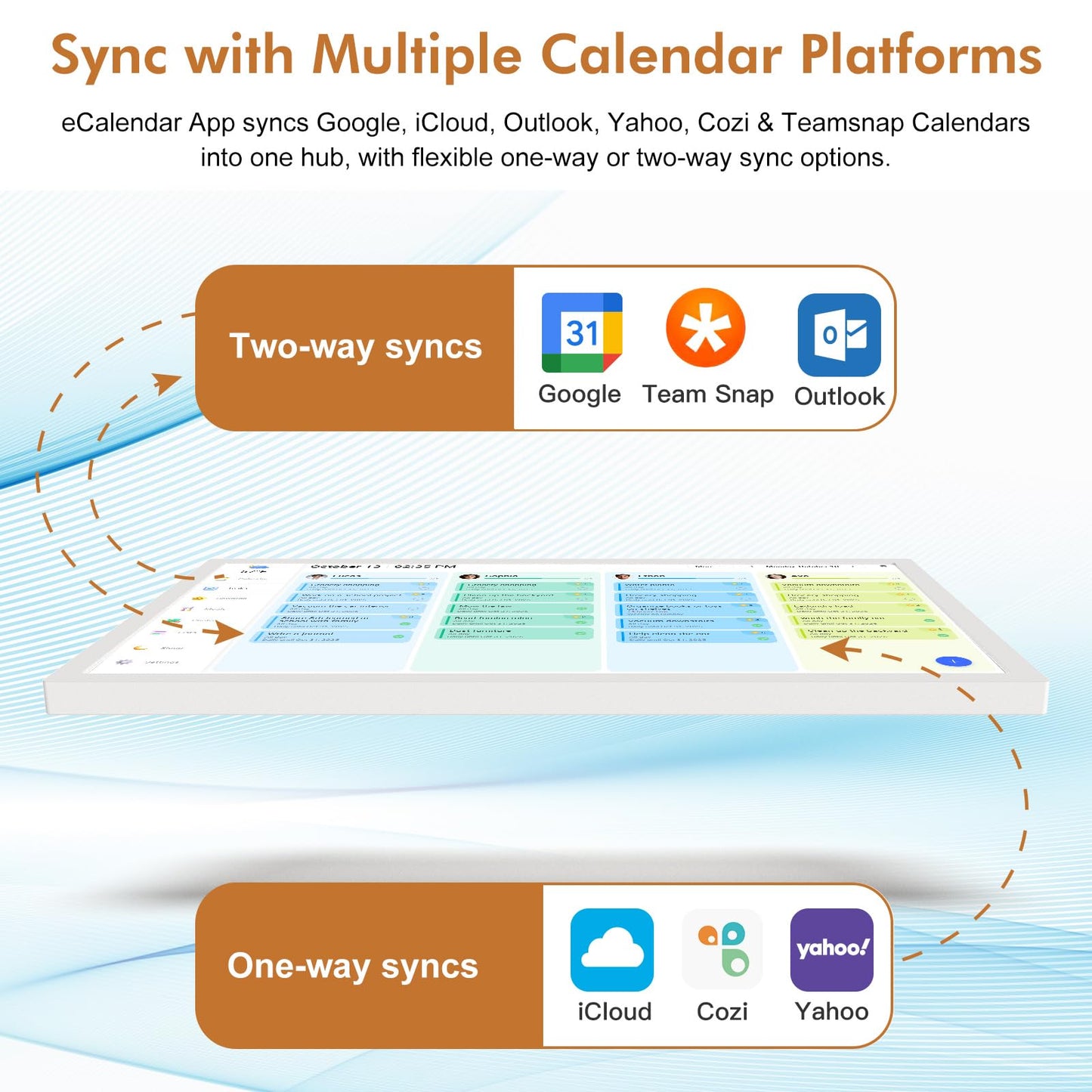 24" Smart Calendar Digital Chore-Chart-for-Planner - Touchscreen Display Electronic Calendar for Family Schedules, 32GB, Auto-Sync Google iCloud Outlook Calendars, Wall Mounted Household Organization