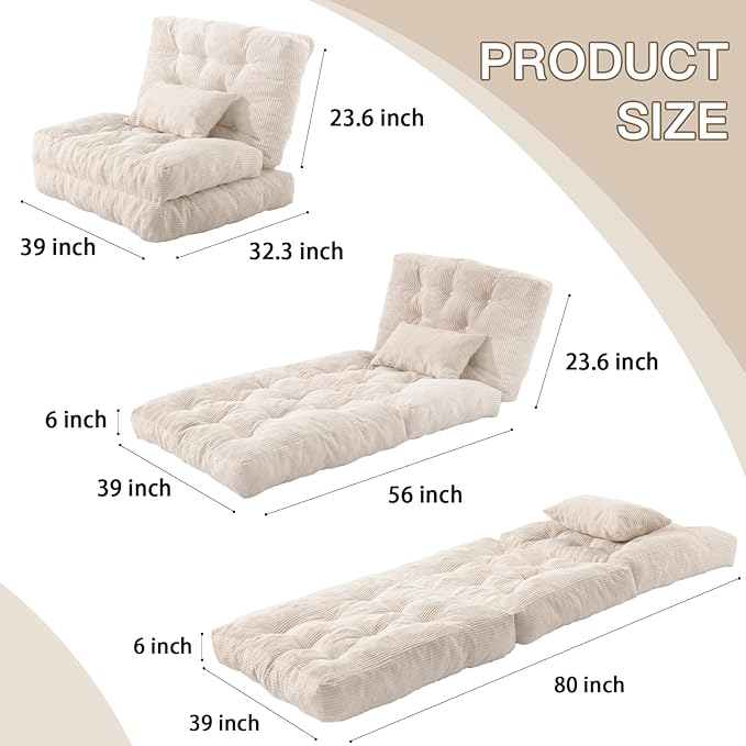 Folding Sofa Bed, Convertible Sleeper Chair