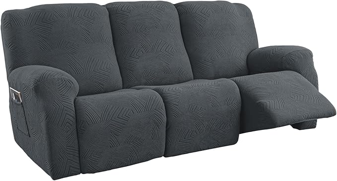 5-Piece Recliner Sofa Covers, Stretch Geometric Strokes Jacquard Recliner Sofa
