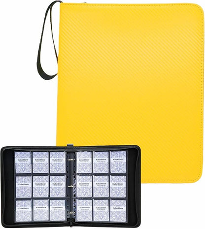 Card Binder – 720 Capacity, Zippered Trading Card Holder for MTG, Sports & Collectible Cards – Acid-Free, Durable & Travel-Friendly Storage (Yellow, 9 Pocket)