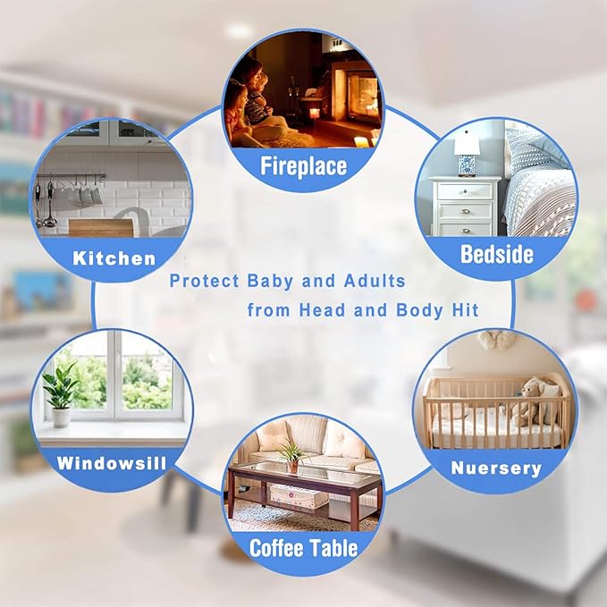 Edge Protector 100% Silicone, Baby Proofing Corners Clear Guards, Pre-Tape