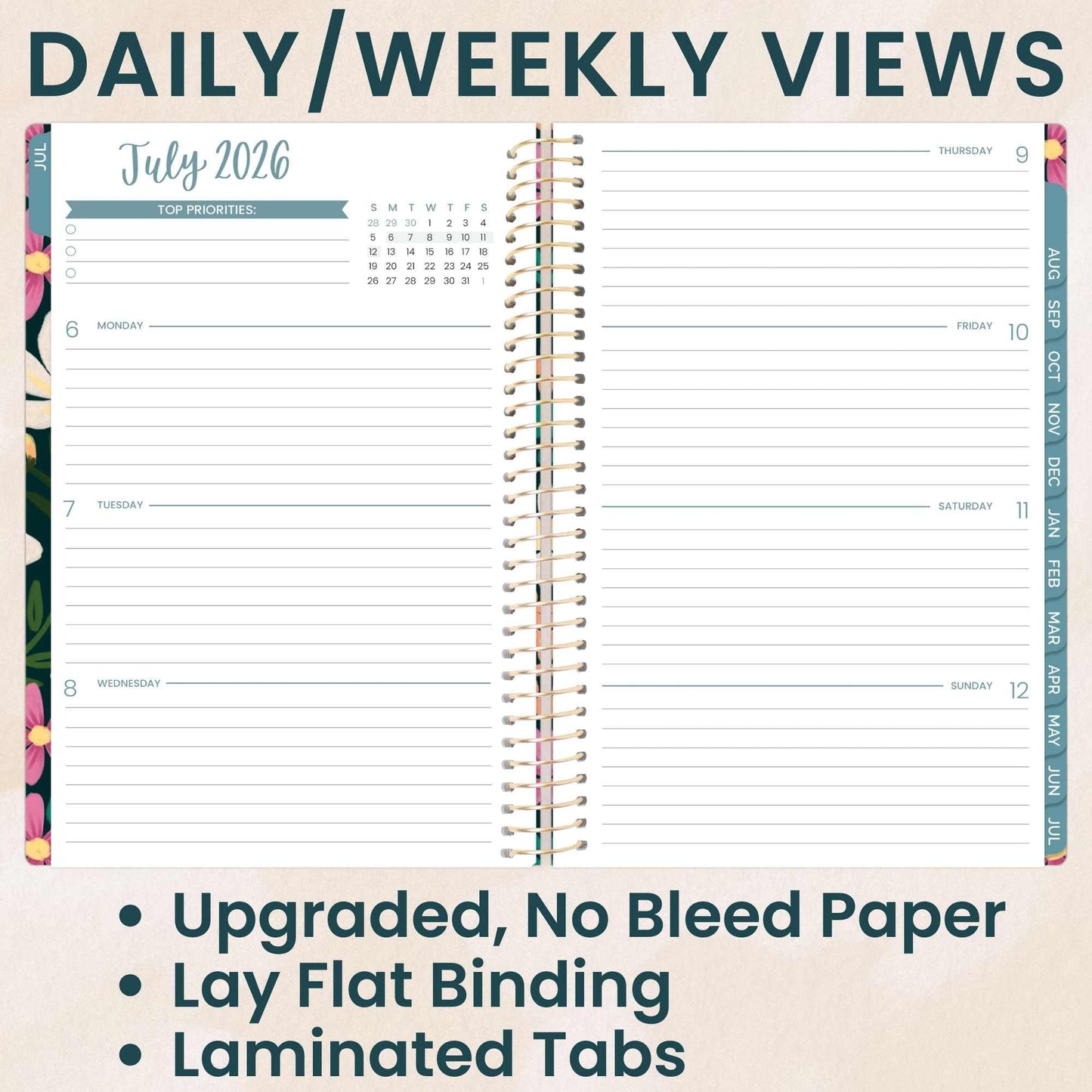 bloom daily planners 2026-2027 Planner - Academic Year (July 2026 - July 2027) Monthly & Weekly Soft Cover Planner for Women - 13 Month Inspirational Agenda Book with Stickers - 5.5" x 8.25" - Blooming Wildly