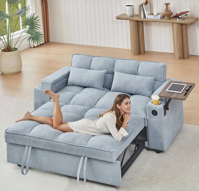 oaaktu 65''Convertible Sleeper Sofa Bed, 3-in-1 Pull Out Couch Bed