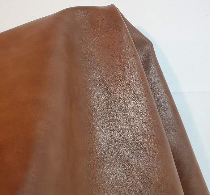 NAT Leathers | Tan Mid Brown Two Tone Antiqued Soft Faux Vegan Leather PU | 1