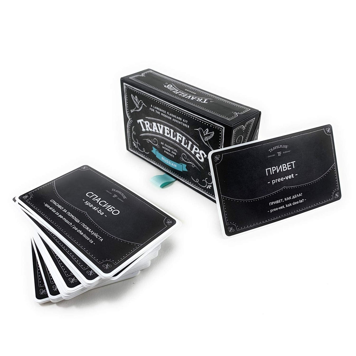 Russian Flash Cards - Learn Russian Language Vocabulary Words and Phrases - Basic Language for Beginners - Gift for Travelers, Kids, and Adults by Travelflips