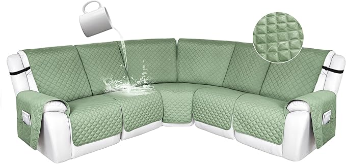 HDCAXKJ 100% Waterproof Reclining Sectional Couch Covers L Shape Recliner Sofa