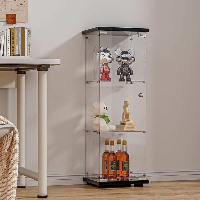 FANYUSHOW 3-Shelf Glass Display Cabinet