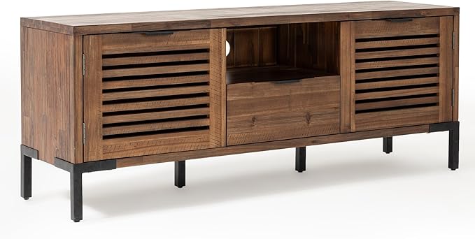 Bme Millie Solid Wood TV Stand for TVs up to 65 Inches, Modern Farmhouse TV