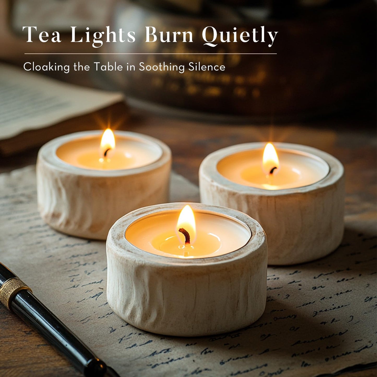Ashlux Unscented Palm Tea Lights Candles 100 Pack Bulk, 6 Hours Long Burning White Tea Lights,Non-Paraffin, Smokeless, Mini Tealight Candles for Wedding, Christmas Lights, Party, Power Outages
